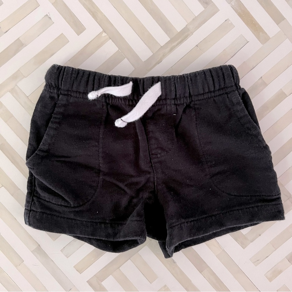 CARTERS Black 100% Cotton Shorts, 6mo